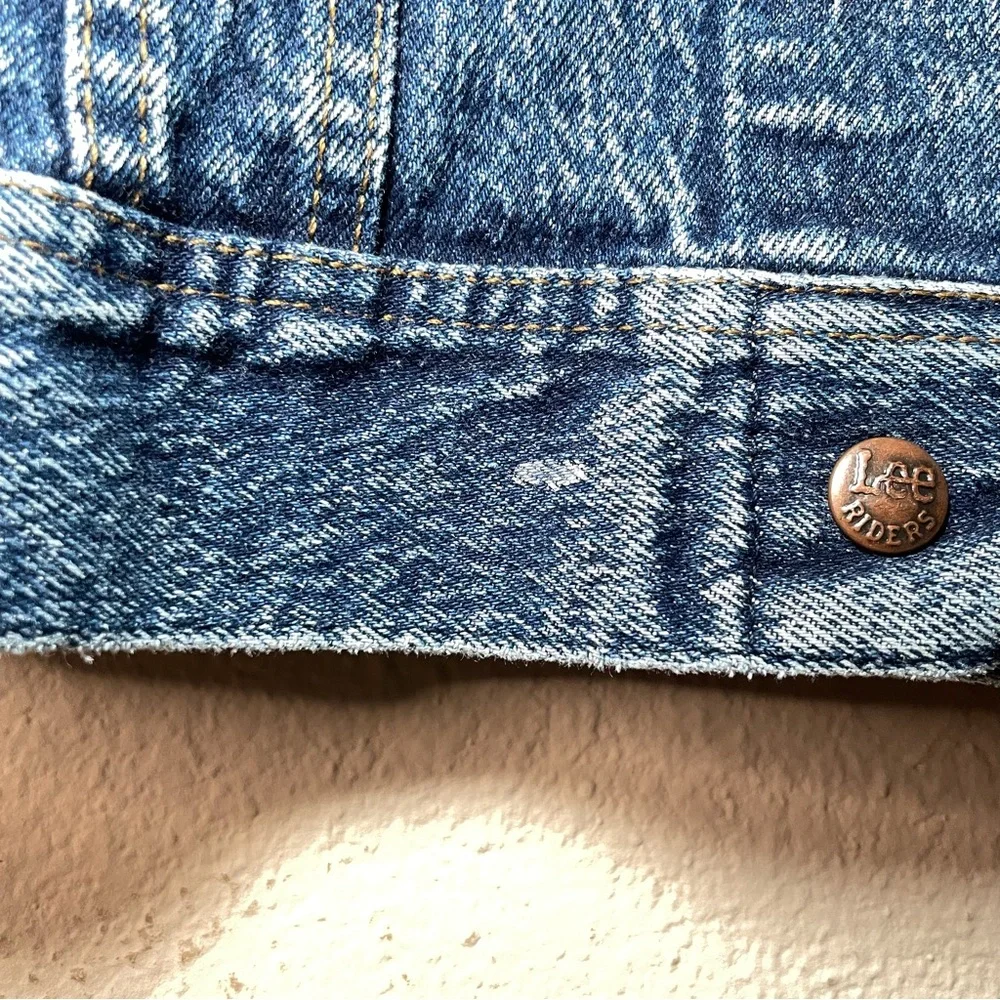 Vintage Lee Boys Girls Blue Denim Trucker‎ Jean Jacket Acid Wash Size 6